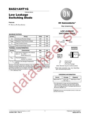 BAS21AHT1G datasheet  